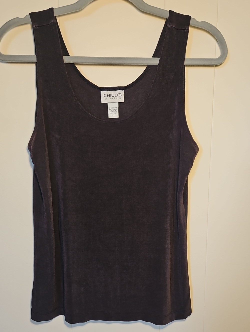 Chico's Scoop Neck Tank Top - Deep Plum